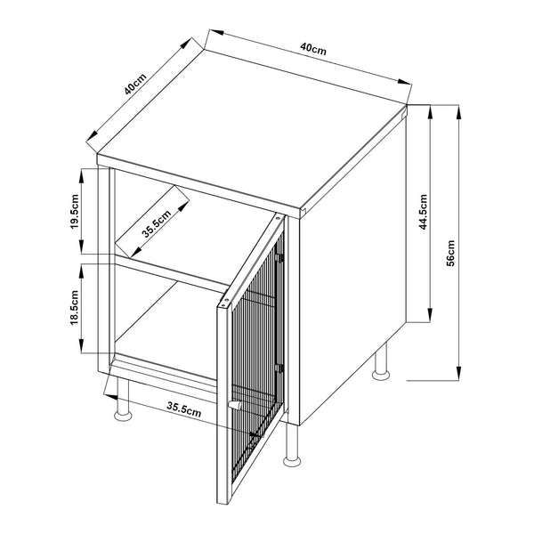 Armario auxiliar Lindau 56x40x40 cm crema blanca [en.casa]