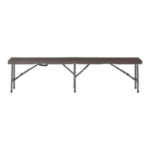 Conjunto de banco plegable Lillestrøm de 2 piezas, aspecto madera, marrón oscuro [en.casa]