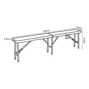 Conjunto de banco plegable Ljusnarsberg 2 piezas Blanco [en.casa]