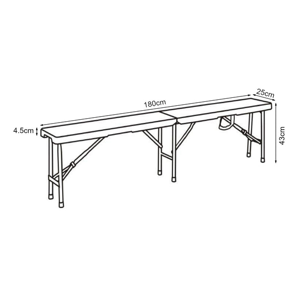 Conjunto de banco plegable Ljusnarsberg 2 piezas Blanco [en.casa]