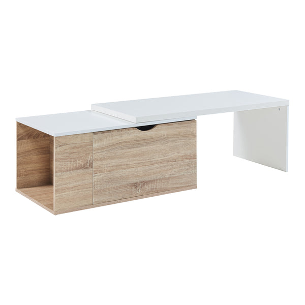 Mesa auxiliar Österåker 100x47,5x40 cm aspecto madera/blanco [en.casa]