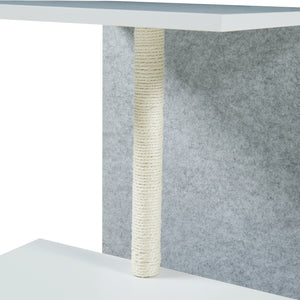 Mesa auxiliar con poste rascador Masfjorden Blanco [en.casa]