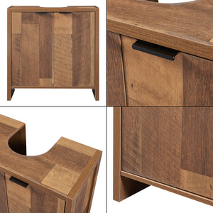 Mueble bajo lavabo Namsskogan 60x60x30cm aspecto nogal [en.casa]