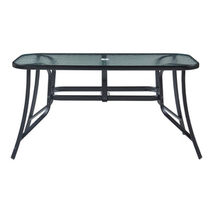 Conjunto de muebles de jardín Aradeo de 7 piezas en negro [casa.pro]