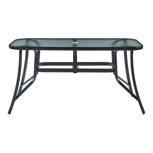 Conjunto de muebles de jardín Aradeo de 7 piezas en negro [casa.pro]