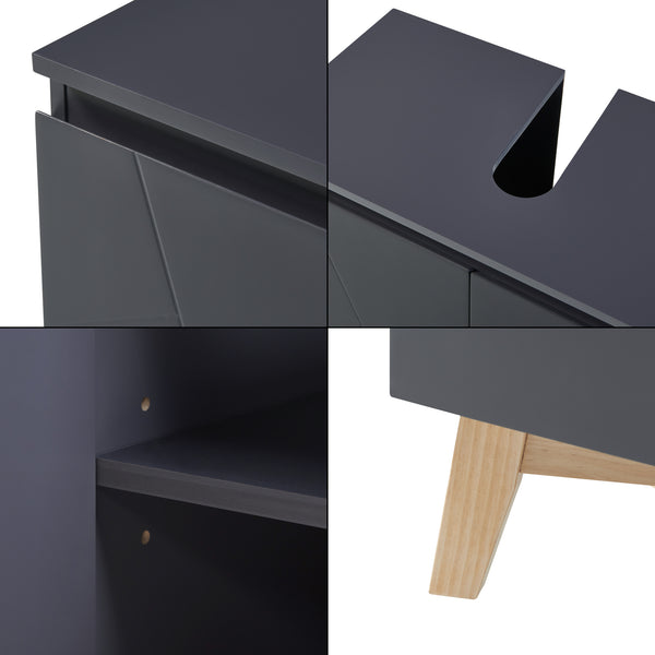 Mueble bajo lavabo Overath 60x60x30cm Gris [en.casa]