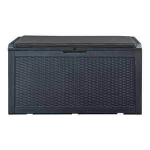 Caja de almacenamiento Atella 122x54,5x65cm Negro, aspecto ratán [casa.pro]