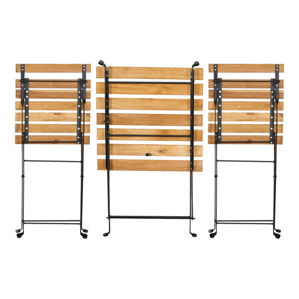 Conjunto de bistró Bovino de 3 piezas Madera de acacia [casa.pro]