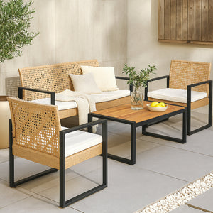 Conjunto de muebles de jardín Calciano de 4 piezas [casa.pro]