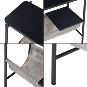 Mesa auxiliar Samnanger 60x28x53cm Negro [en.casa]