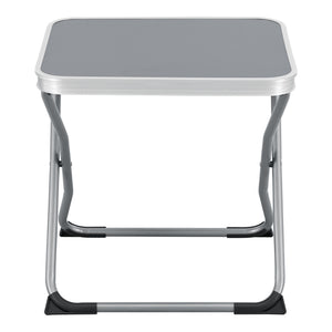 Taburete y mesa de camping 2 en 1 Barete 47x47x37 cm Gris [en.casa]