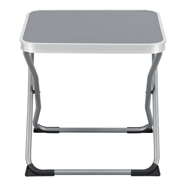 Taburete y mesa de camping 2 en 1 Barete 47x47x37 cm Gris [en.casa]
