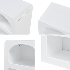 Mesa auxiliar Vågå 45x40x30 cm Blanco [en.casa]