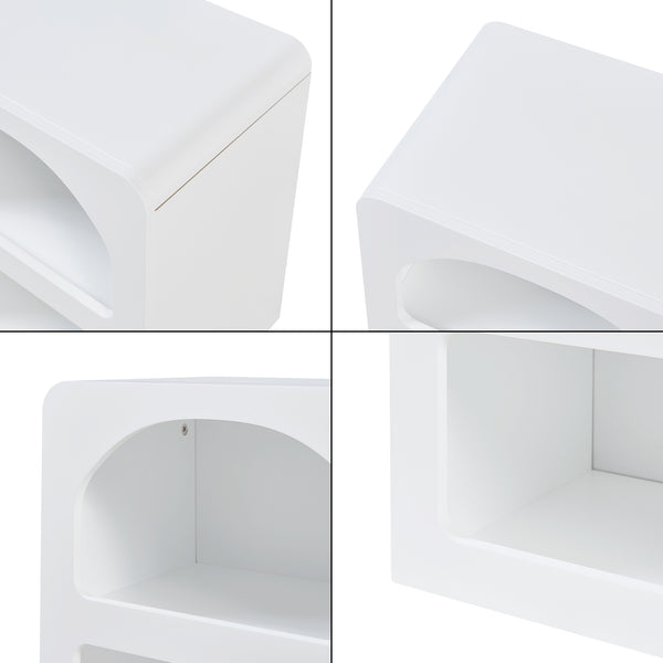 Mesa auxiliar Vågå 45x40x30 cm Blanco [en.casa]