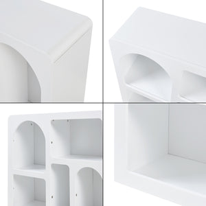 Aparador Vågå con compartimentos abiertos 110x30x70 cm Blanco [en.casa]