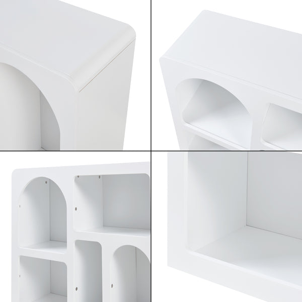 Aparador Vågå con compartimentos abiertos 110x30x70 cm Blanco [en.casa]