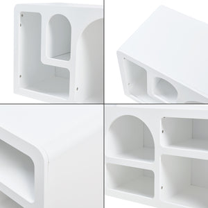 Mesa de televisión Vågå 140x40x48 cm Blanco [en.casa]