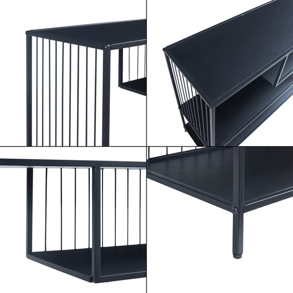 Mesa consola Oxelösund 120x33x80 cm Negro [en.casa]