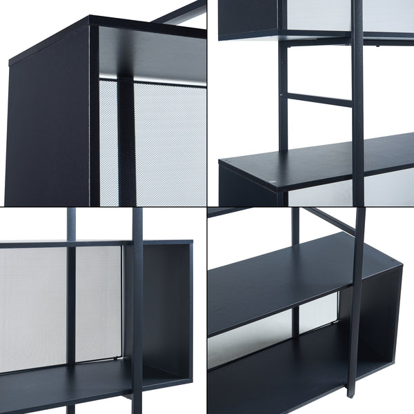 Estantería de pie Randaberg 180x180x33 cm Negro [en.casa]
