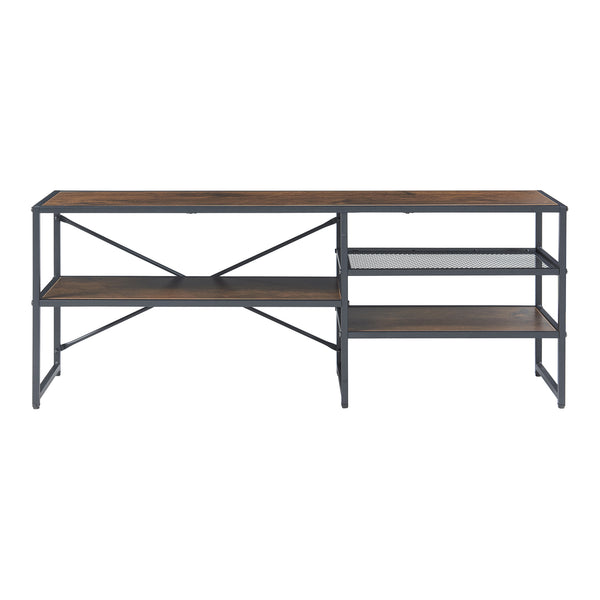 Mesa de televisión Västiarharg 120x30x46 cm Negro/Aspecto nogal [en.casa]