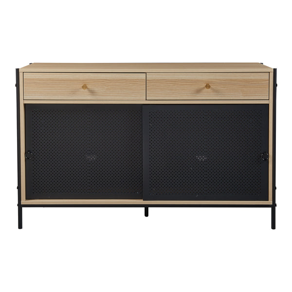 Mueble de televisión Tysnes 120x40x75 cm Roble/Negro [en.casa]