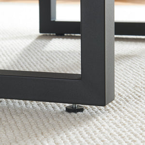 Juego de 2 estructuras de mesa Lunderskov 35x50cm Negro [en.casa]