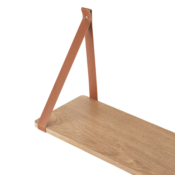 Conjunto de estantes de pared Utsira 48/60 x 20 x 30 cm 2 piezas aspecto roble/marrón [en.casa]