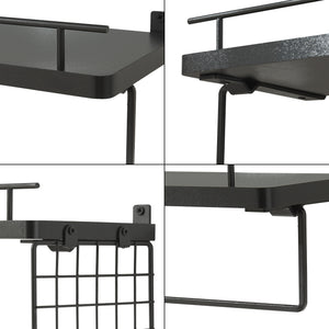 Estantería de pared Vik juego de 2 negro [en.casa]