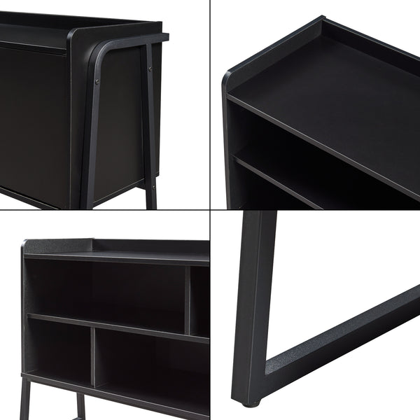 Mueble de televisión Storfjord 120x34x63 cm Negro [en.casa]