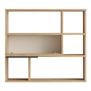 Estantería de pared Kvænangen 90x22x81cm Roble/Aspecto ratán [en.casa]