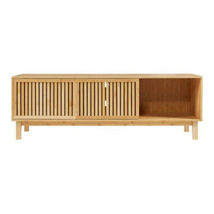 Mueble de televisión Ypäjä 150x42x50 cm Bambú Natural [en.casa]
