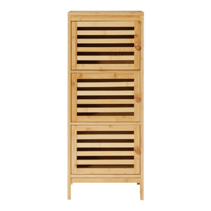 Armario auxiliar con 3 puertas Ypäjä 82x33x27 cm Bambú [en.casa]