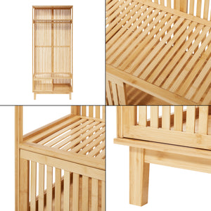 Perchero Ypäjä 187x80x47 cm Bambú [en.casa]