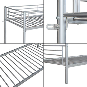 Litera de metal Soppsar 208,5x97x165 cm Plata [en.casa]