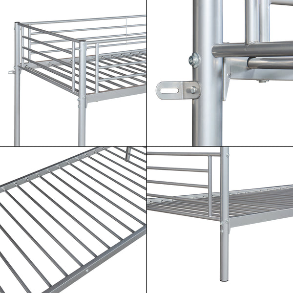 Litera de metal Soppsar 208,5x97x165 cm Plata [en.casa]