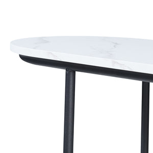 Mesa consola Nordfron 120x40x75 cm mármol, blanco [en.casa]