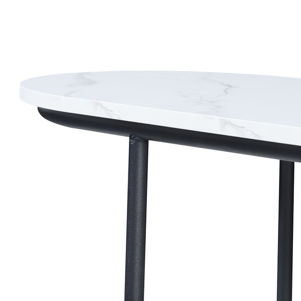 Mesa consola Nordfron 120x40x75 cm mármol, blanco [en.casa]