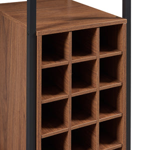 Mesa de bar Trøndelag 120x40x105 cm con estante para vino para 15 botellas [en.casa]