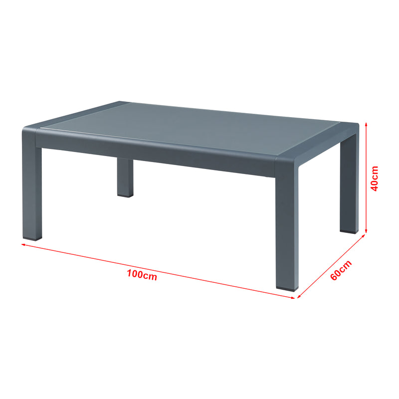 Esquema acotado Conjunto de muebles de jardín Avise 4 piezas aluminio [casa.pro]