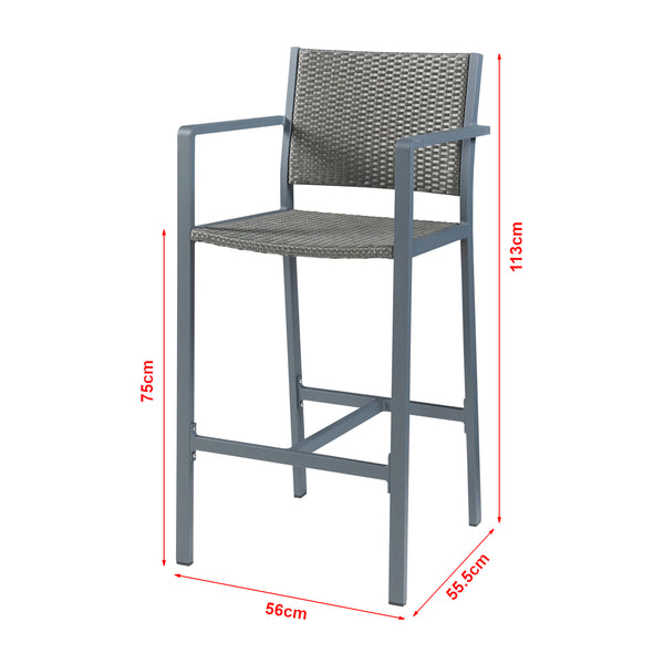 Conjunto de mesa alta Avise 3 piezas aluminio [casa.pro]