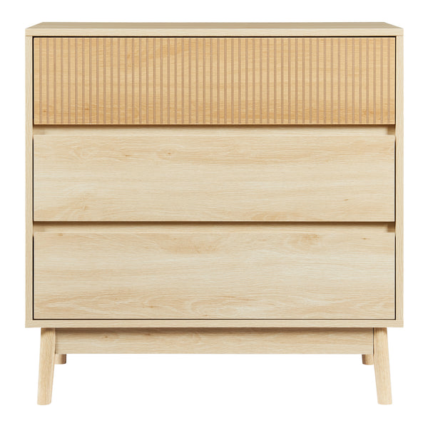 Cómoda Landskrona 80x80x40 cm con 3 cajones en aspecto roble [en.casa]