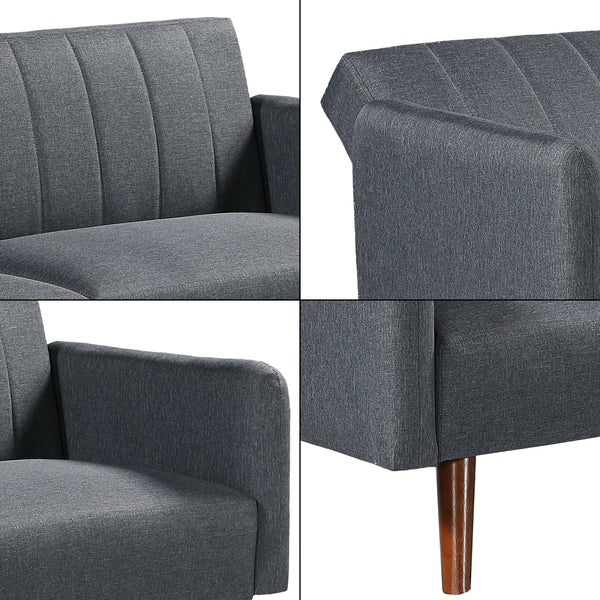 Sofá cama Malå con función de cama 175x70x72 cm Gris [en.casa]