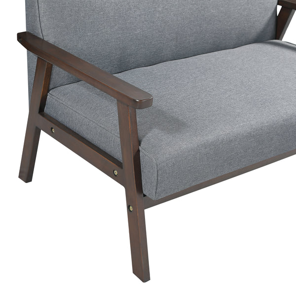 Sofá tapizado de 2 plazas Kinda 121x69x75 cm Gris [en.casa]