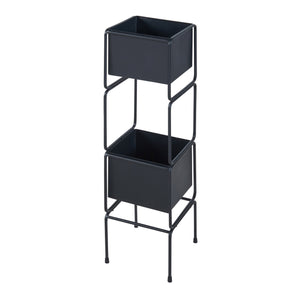 Soporte para plantas Sveio juego de 2 piezas metal negro [en.casa]