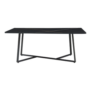 Mesa de centro Riskiften 120x60x48 cm efecto mármol, negro [en.casa]