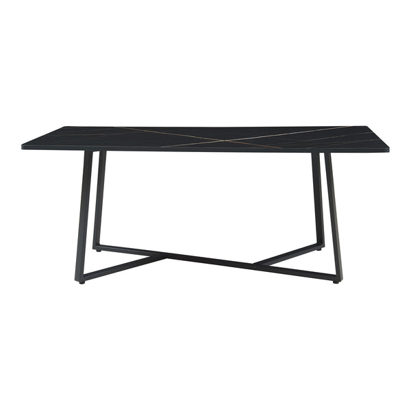 Mesa de centro Riskiften 120x60x48 cm efecto mármol, negro [en.casa]