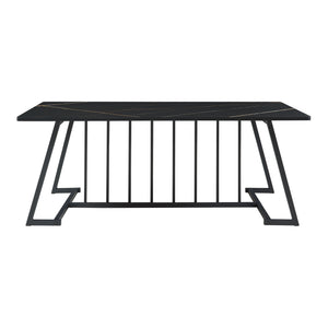 Mesa de centro Nospoo 120x60x46 cm efecto mármol, negro [en.casa]