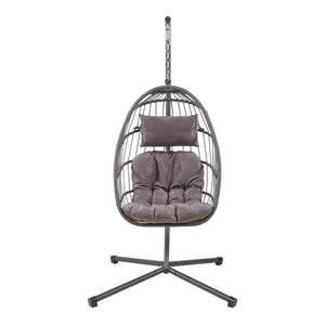 Silla colgante Edeng con estructura 196x110x95 cm Gris [en.casa]