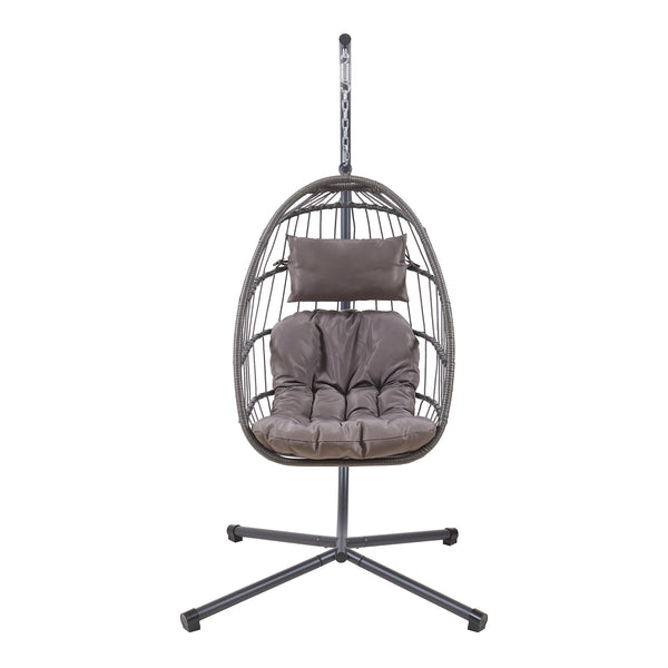 Silla colgante Edeng con estructura 196x110x95 cm Gris [en.casa]
