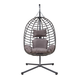 Silla colgante Kandsvas con estructura 198x110x95 cm Gris [en.casa]